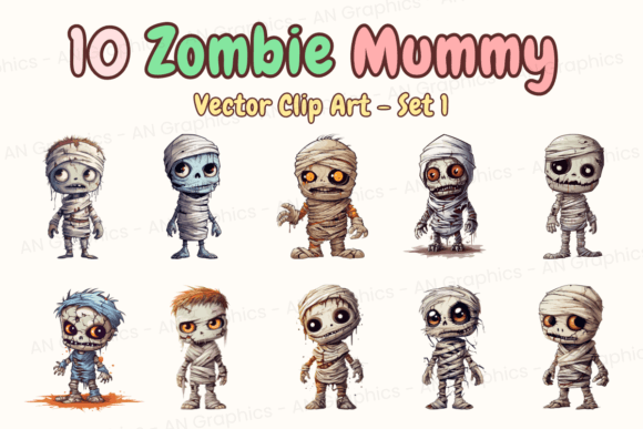 10 Halloween Zombie Mummy Vector ClipArt Review for Real Embroidery Projects