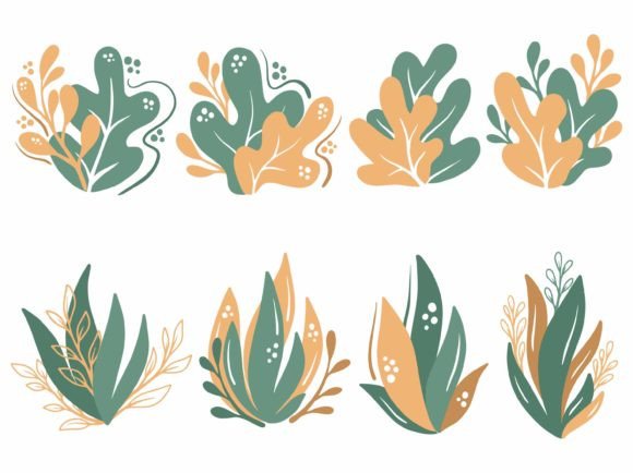Botanical Line Art Abstract Leaves