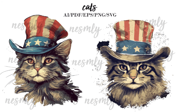 Cat 4th of July Watercolor Embroidery Design Review