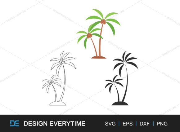 Coconut Tree SVG, Palm Tree Silhouette Review for Real Projects