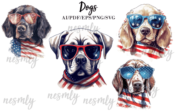 Dog 4th of July Watercolor Bundle Review for Real Projects