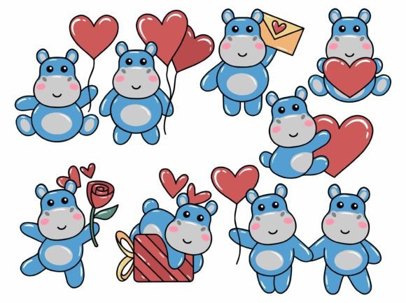 Hippo Cartoon Cute for Valentines Day Review: A Versatile Design with a Playful Touch