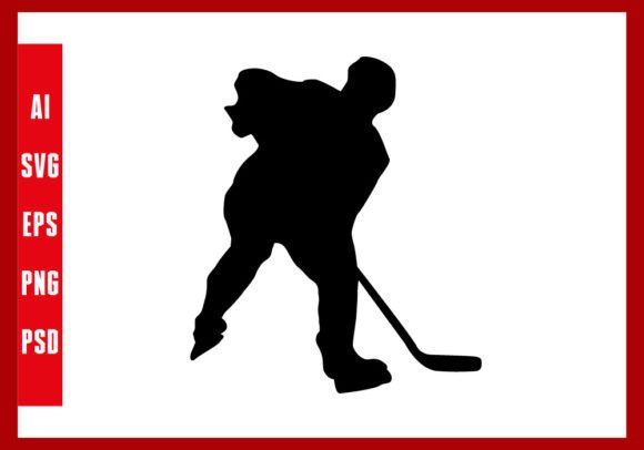 Ice Hockey Silhouette SVG for Real Embroidery Projects