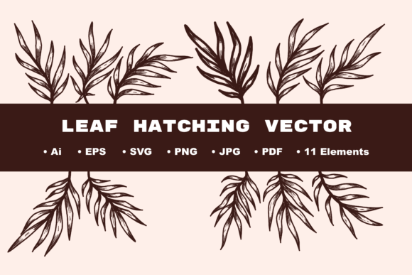 Leaf Hatching Vector: A Natural Fit for Embroidery Projects